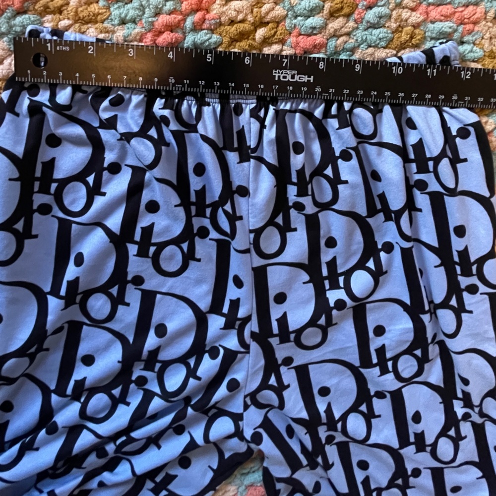 Dior Logo Mens Light Blue Lounge Shorts With Pockets Size Small - Picture 7 of 8